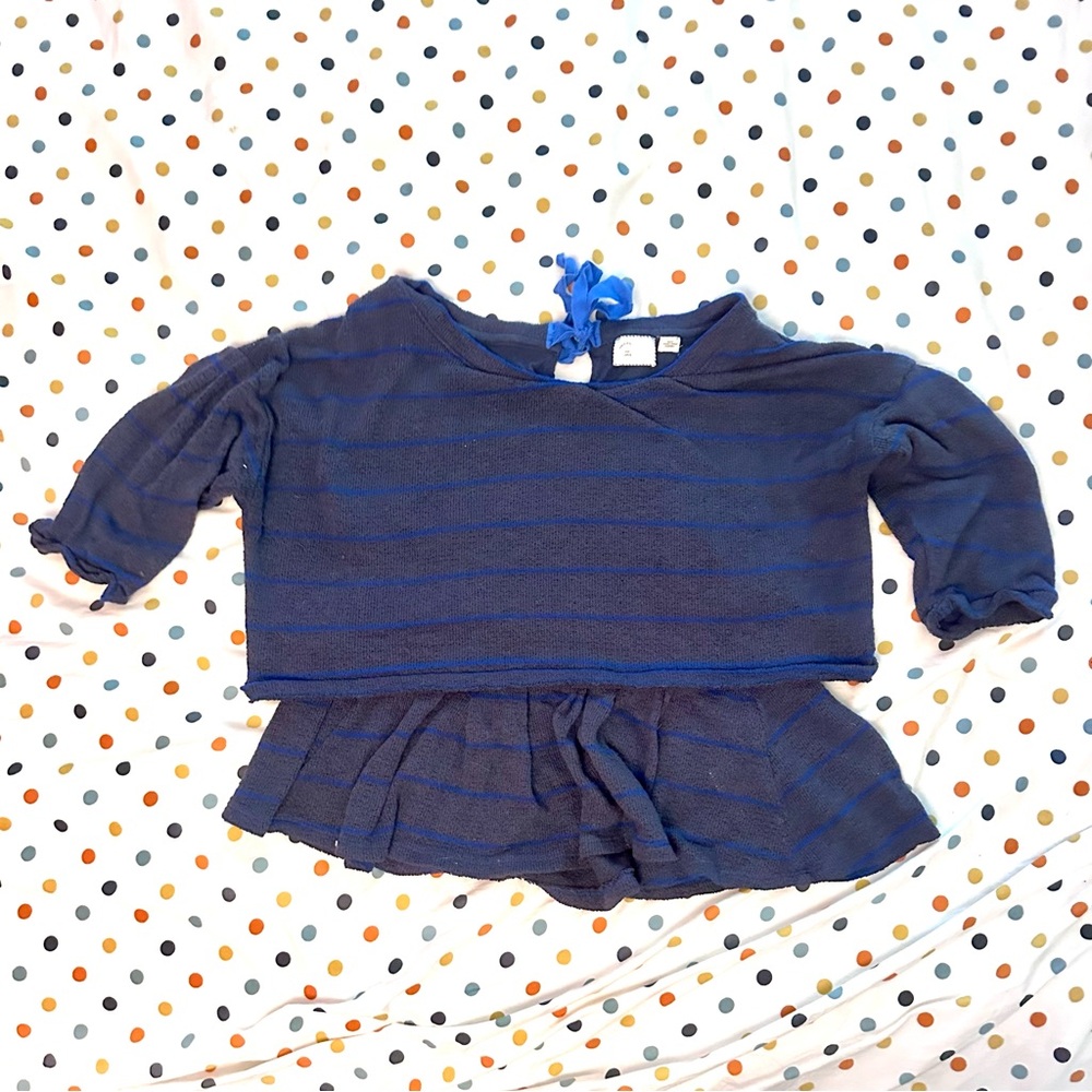 Madewell Anthropologie Navy Striped Blouse